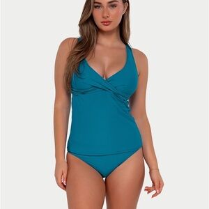 Forever Tankini Swim Top and Fold-Over High-Waist Bikini Bottom